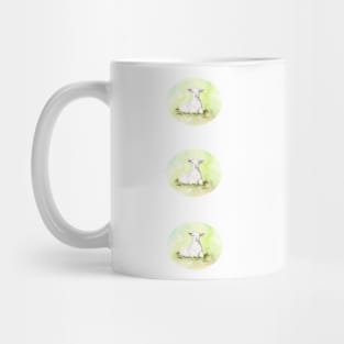 Lamb in the grass, oval shape Mug